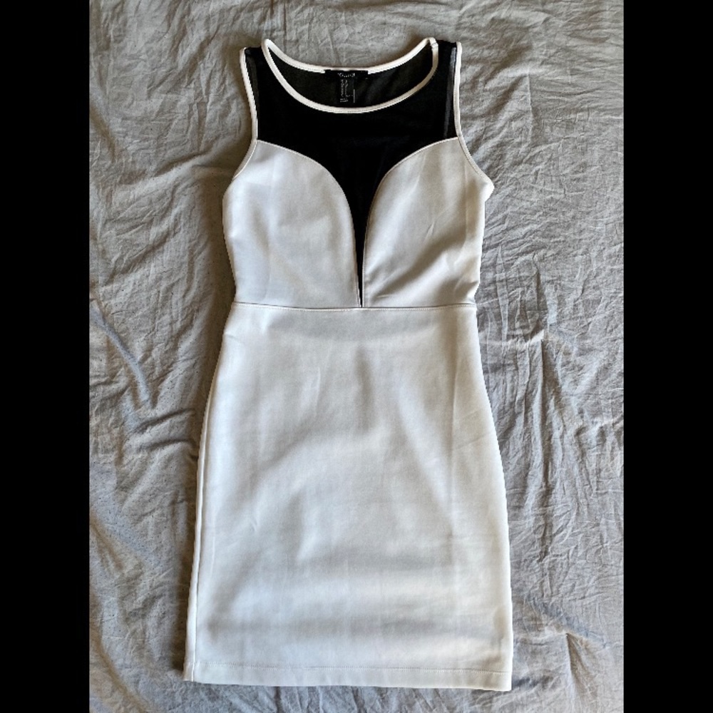 NWOT Black/White Mesh Bodycon Dress